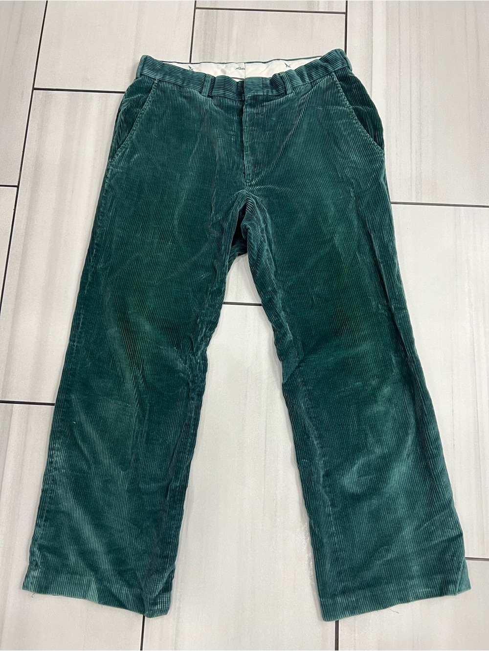 Sz 34x28- Vintage 80s Eddie Bauer corduroy chino pants men’s forest green USA!!